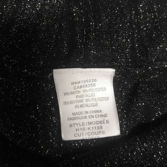 Joie Shimmer V-Neck Sweater Women’s XS Sparkly Silver Black Thin Rayon Blend - Picture 5 of 5